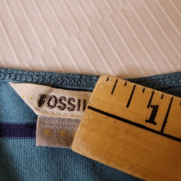 Fossil Long Sleeve Nautical Stripe Shirt sz XS - Picture 2 of 6